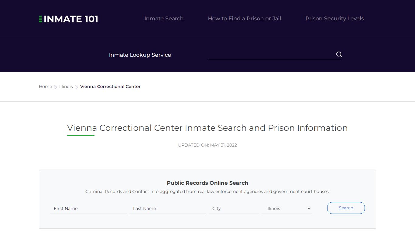 Vienna Correctional Center Inmate Search, Visitation ...